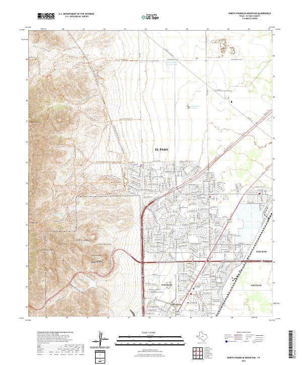 US Topo 7.5-minute map for North Franklin Mountain TX