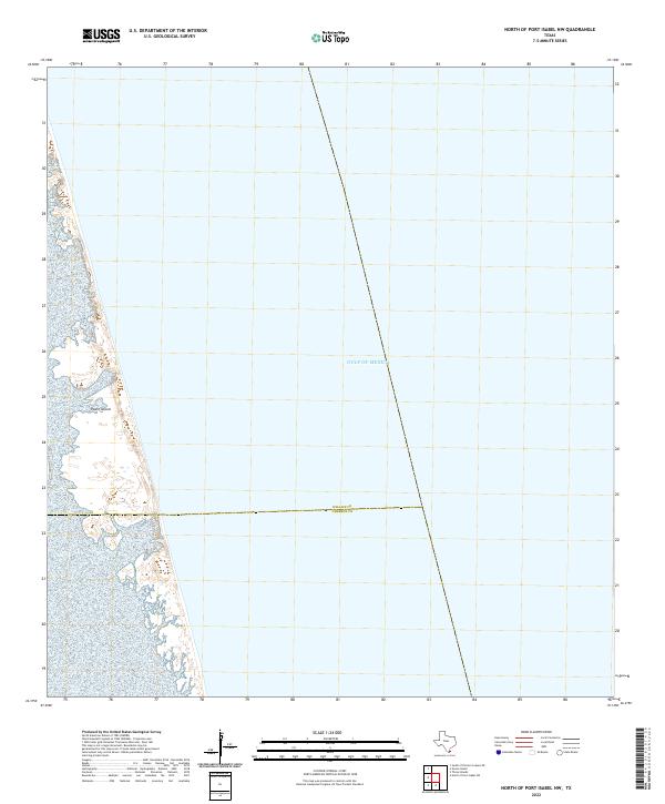 US Topo 7.5-minute map for North of Port Isabel NW TX