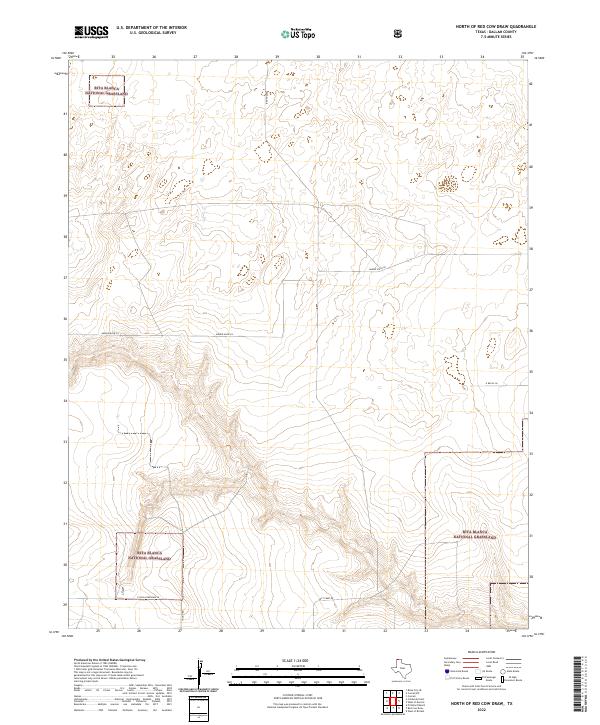 US Topo 7.5-minute map for North of Red Cow Draw TX