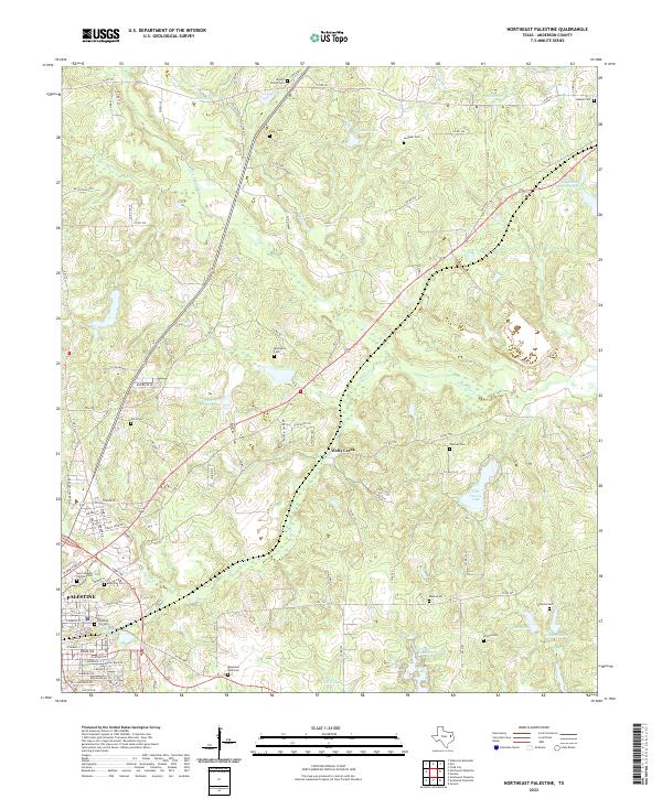 US Topo 7.5-minute map for Northeast Palestine TX