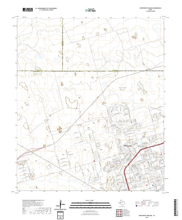US Topo 7.5-minute map for Northwest Midland TX