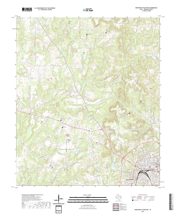 US Topo 7.5-minute map for Northwest Palestine TX