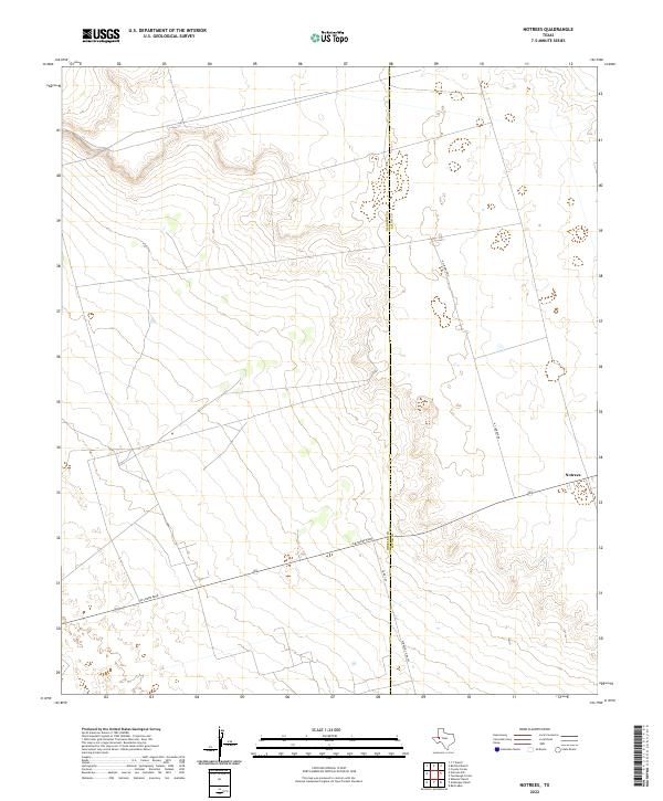 US Topo 7.5-minute map for Notrees TX