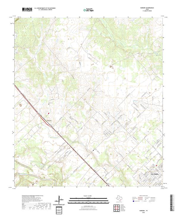 US Topo 7.5-minute map for Nursery TX