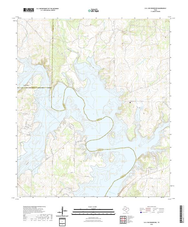 US Topo 7.5-minute map for O.H. Ivie Reservoir TX
