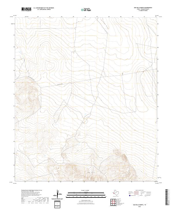 US Topo 7.5-minute map for Oak Hills North TX
