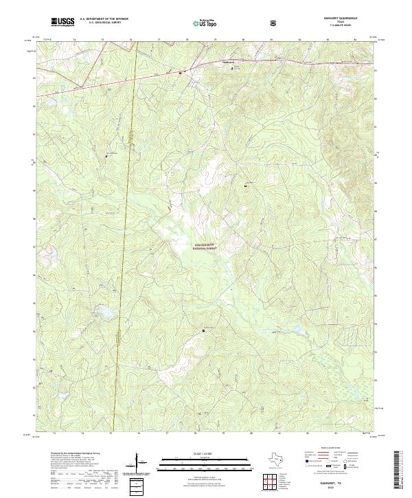 US Topo 7.5-minute map for Oakhurst TX