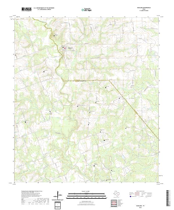 US Topo 7.5-minute map for Oakland TX