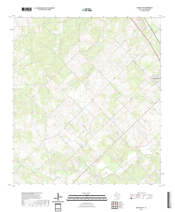 US Topo 7.5-minute map for Oakville SW TX
