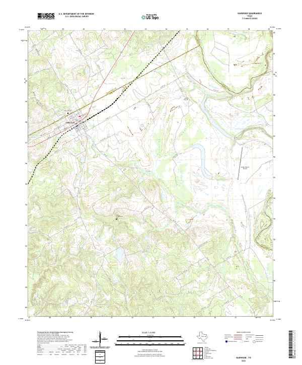 US Topo 7.5-minute map for Oakwood TX