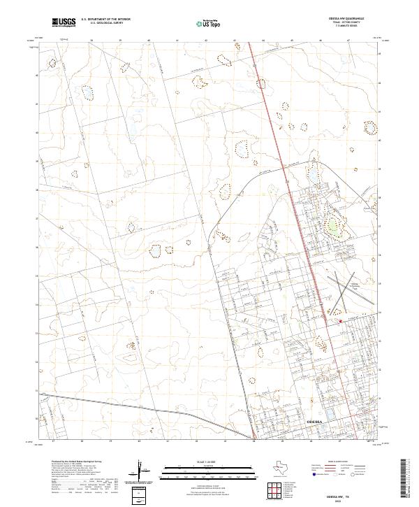 US Topo 7.5-minute map for Odessa NW TX