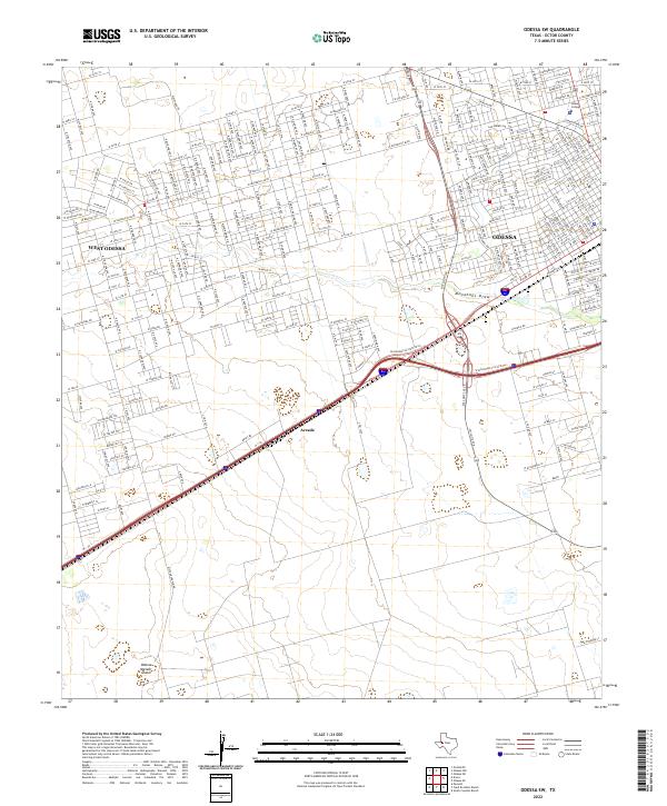 US Topo 7.5-minute map for Odessa SW TX