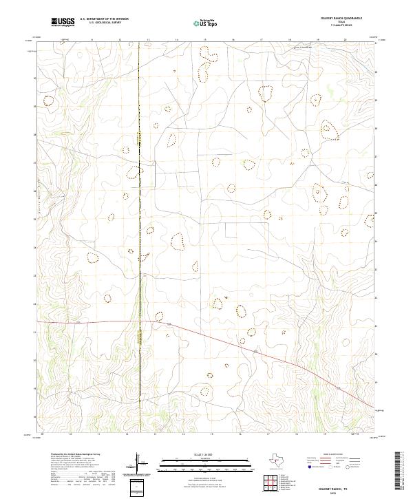 US Topo 7.5-minute map for Oglesby Ranch TX