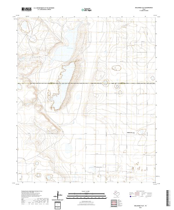 US Topo 7.5-minute map for Oklahoma Flat TX