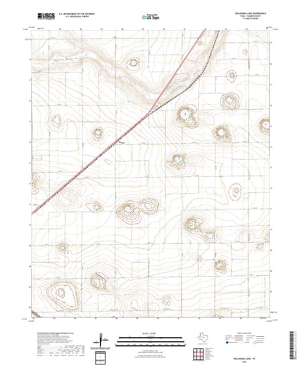 US Topo 7.5-minute map for Oklahoma Lane TX