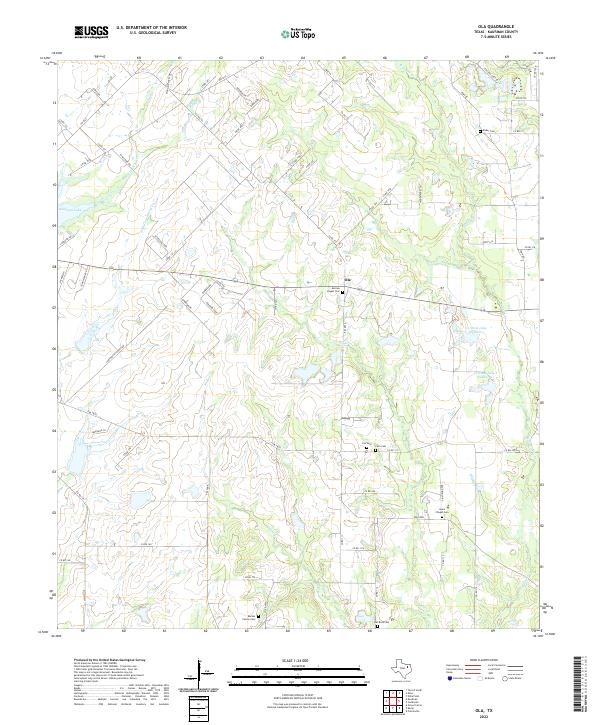 US Topo 7.5-minute map for Ola TX