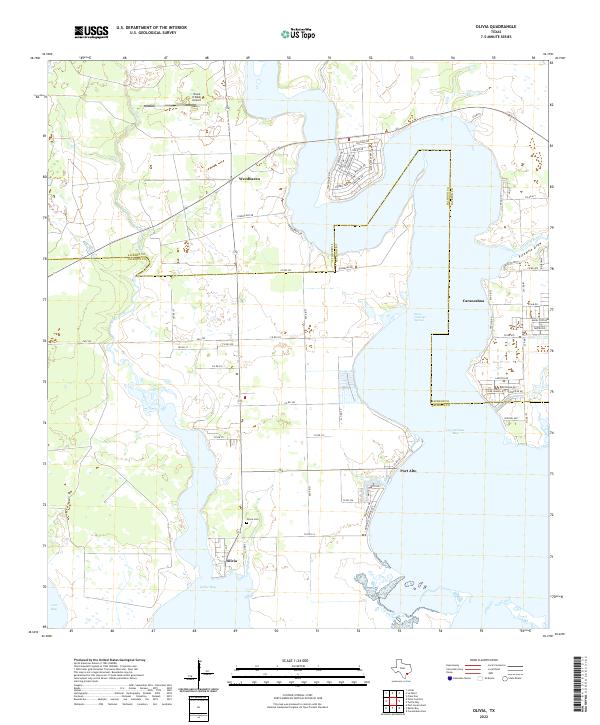 US Topo 7.5-minute map for Olivia TX