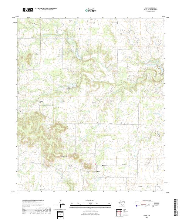 US Topo 7.5-minute map for Oplin TX