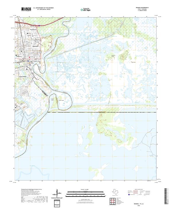 US Topo 7.5-minute map for Orange TXLA