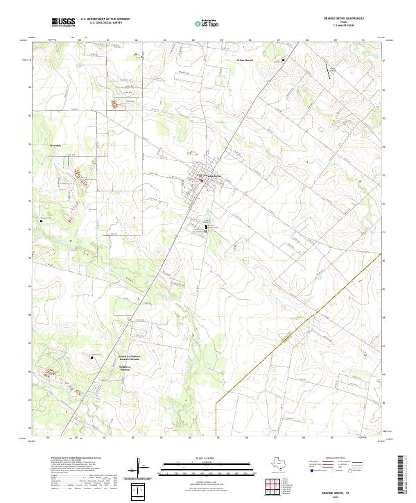 US Topo 7.5-minute map for Orange Grove TX