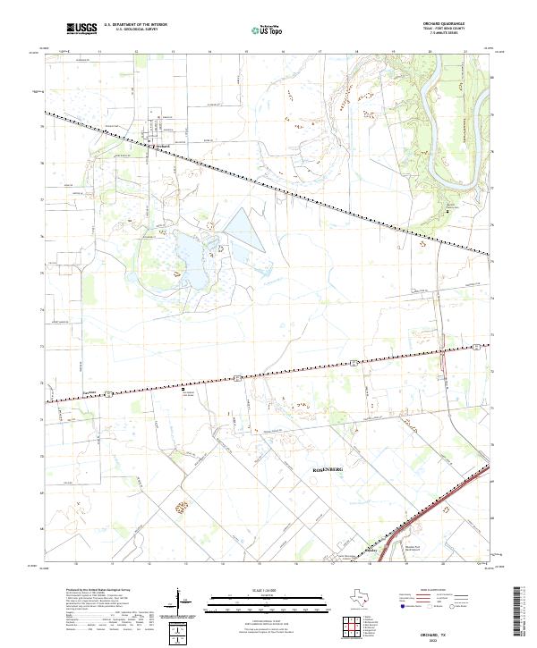 US Topo 7.5-minute map for Orchard TX