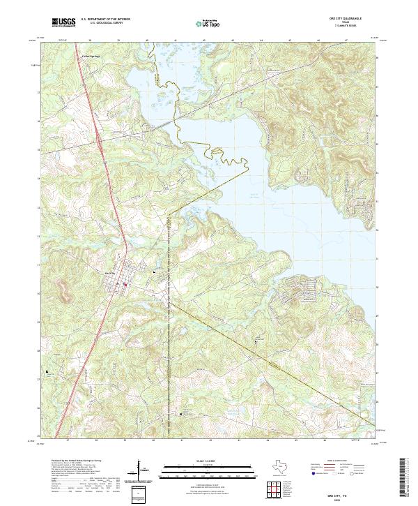 US Topo 7.5-minute map for Ore City TX