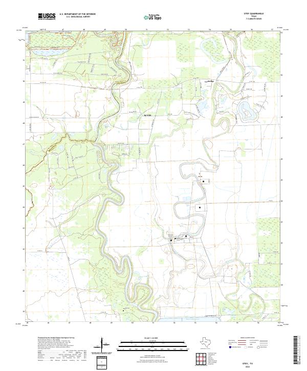 US Topo 7.5-minute map for Otey TX