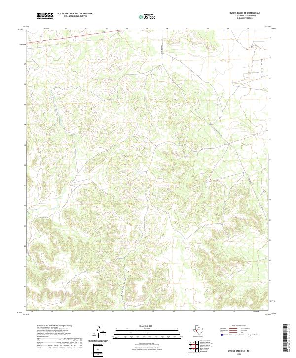 US Topo 7.5-minute map for Owens Creek SE TX