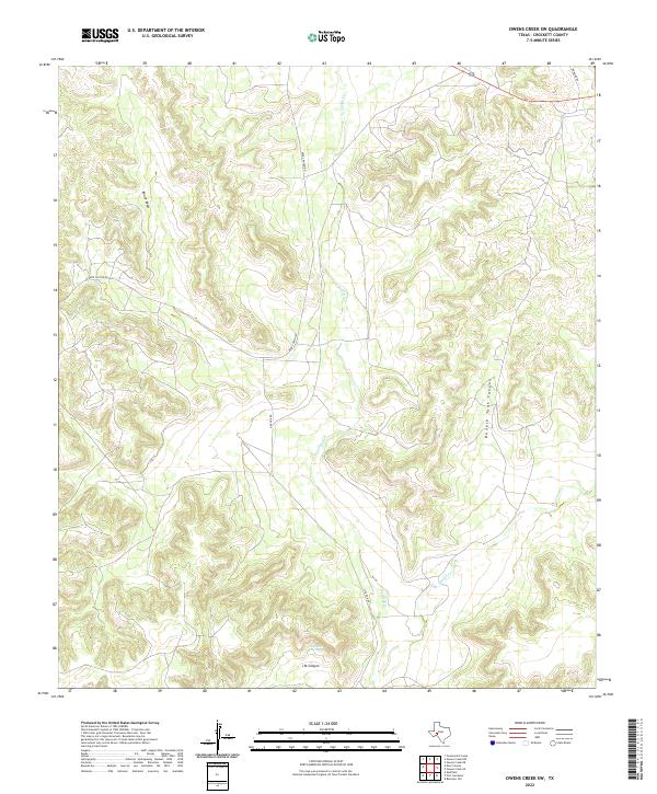US Topo 7.5-minute map for Owens Creek SW TX