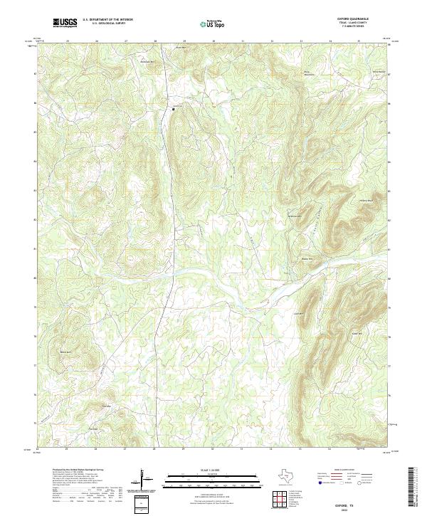 US Topo 7.5-minute map for Oxford TX