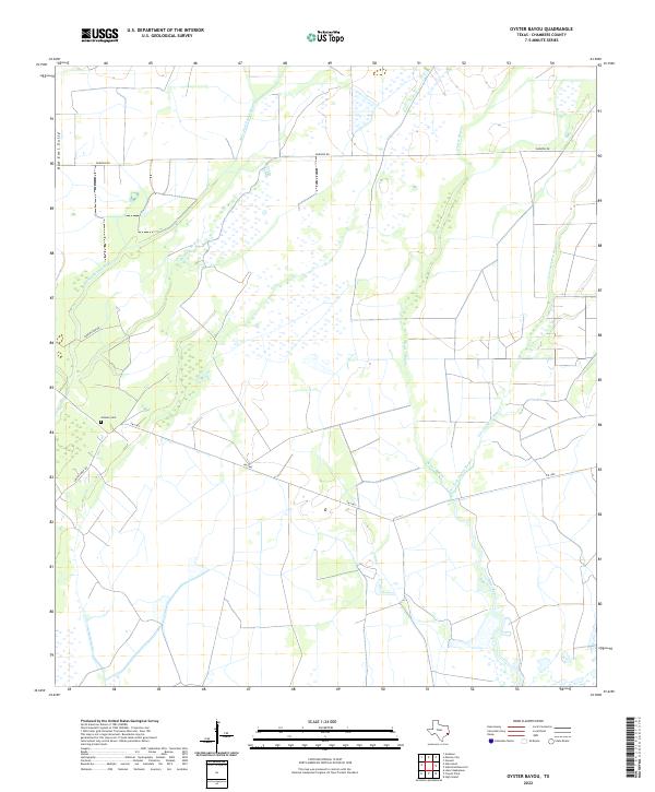 US Topo 7.5-minute map for Oyster Bayou TX