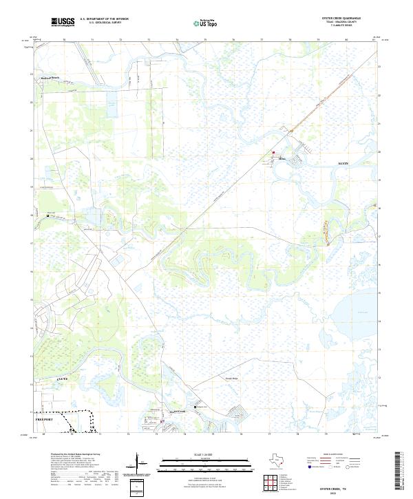 US Topo 7.5-minute map for Oyster Creek TX