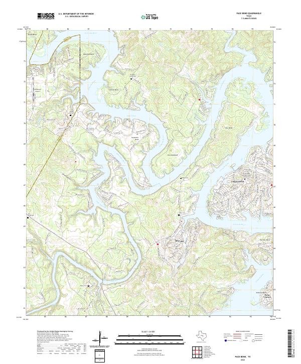 US Topo 7.5-minute map for Pace Bend TX