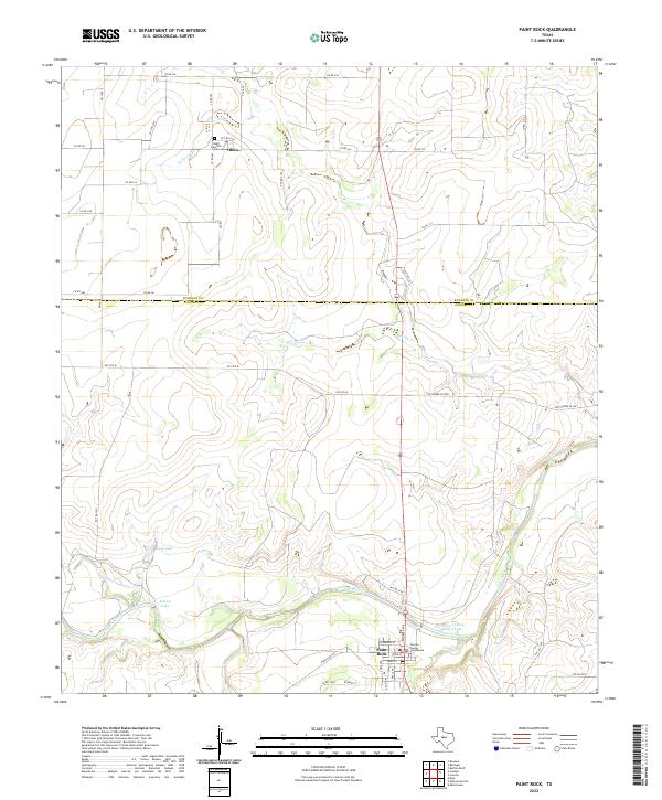 US Topo 7.5-minute map for Paint Rock TX