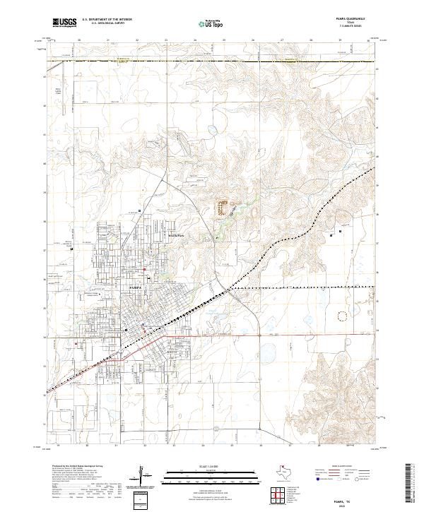 US Topo 7.5-minute map for Pampa TX