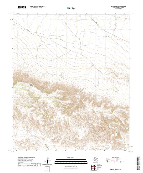 US Topo 7.5-minute map for Panther Canyon TX