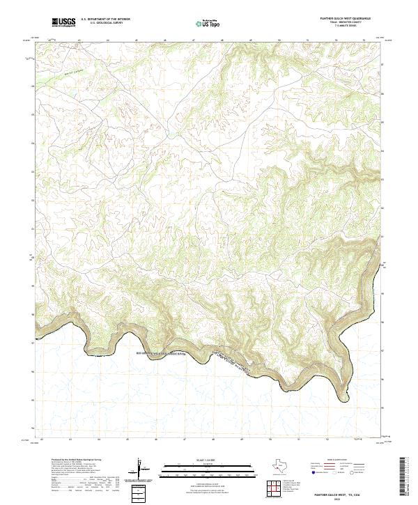 US Topo 7.5-minute map for Panther Gulch West TXCOA