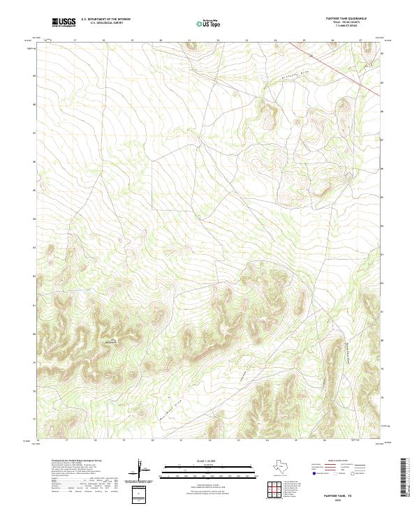 US Topo 7.5-minute map for Panther Tank TX
