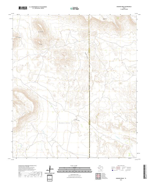 US Topo 7.5-minute map for Paradise Draw TX
