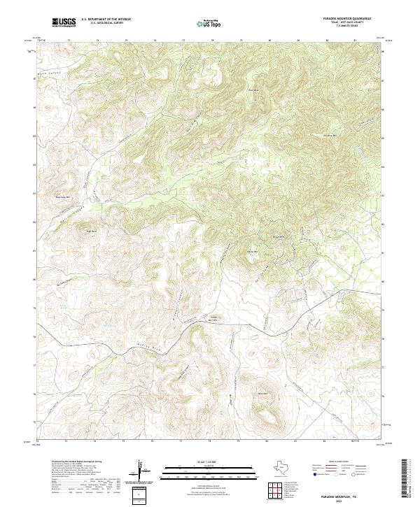 US Topo 7.5-minute map for Paradise Mountain TX