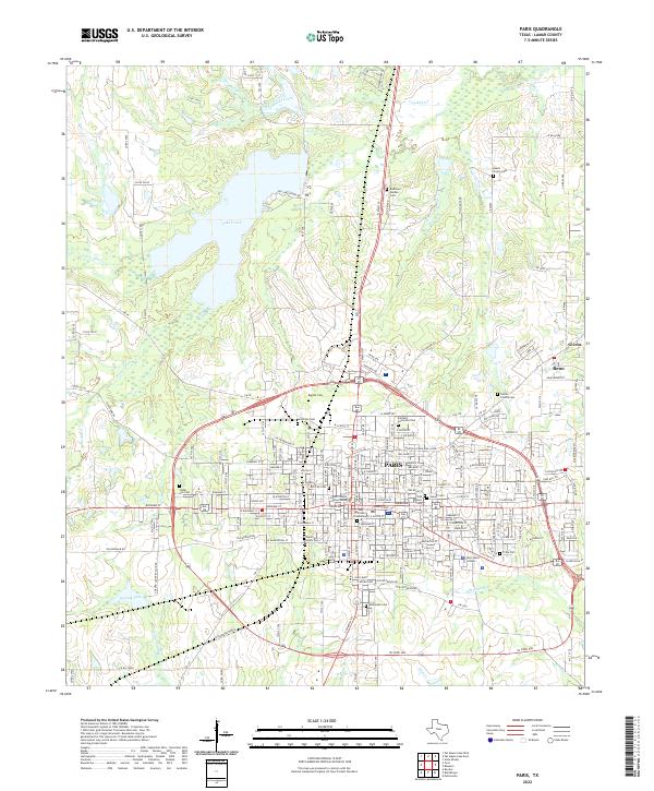 US Topo 7.5-minute map for Paris TX