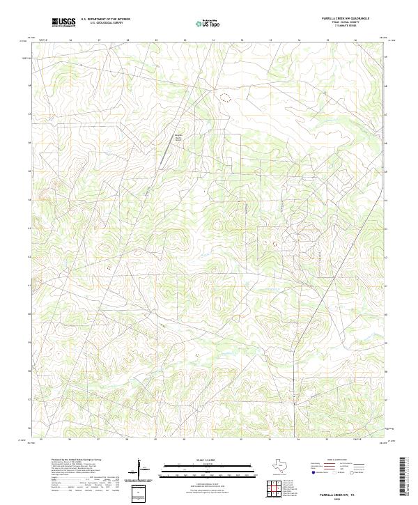 US Topo 7.5-minute map for Parrilla Creek NW TX