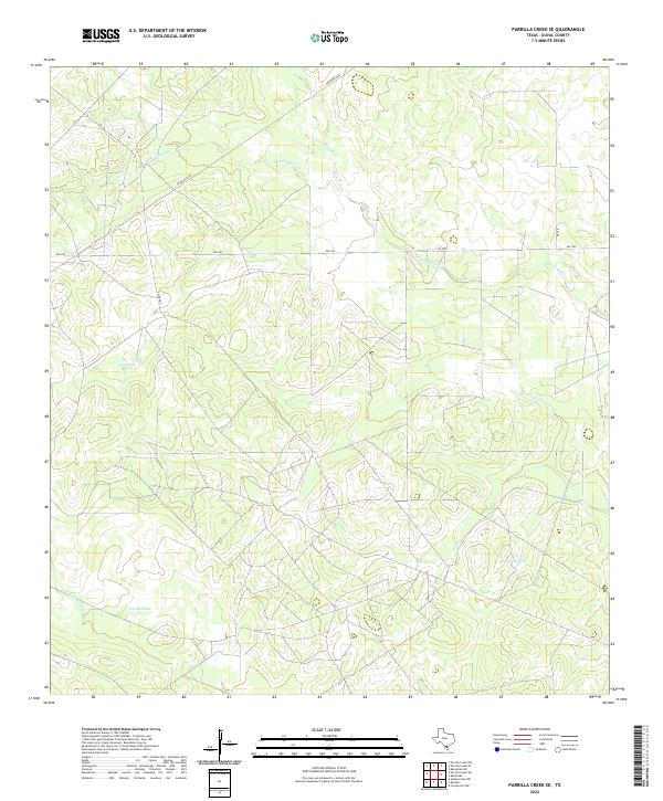 US Topo 7.5-minute map for Parrilla Creek SE TX