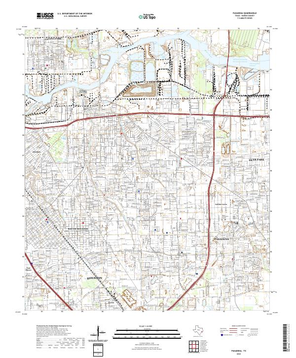 US Topo 7.5-minute map for Pasadena TX