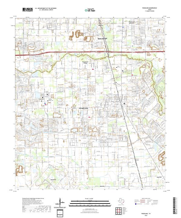 US Topo 7.5-minute map for Pearland TX