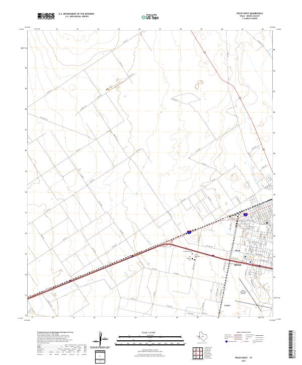 US Topo 7.5-minute map for Pecos West TX