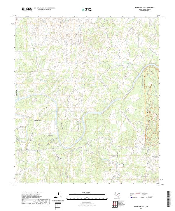 US Topo 7.5-minute map for Pedernales Falls TX