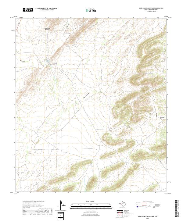 US Topo 7.5-minute map for Pena Blanca Mountains TX