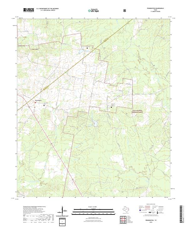 US Topo 7.5-minute map for Pennington TX