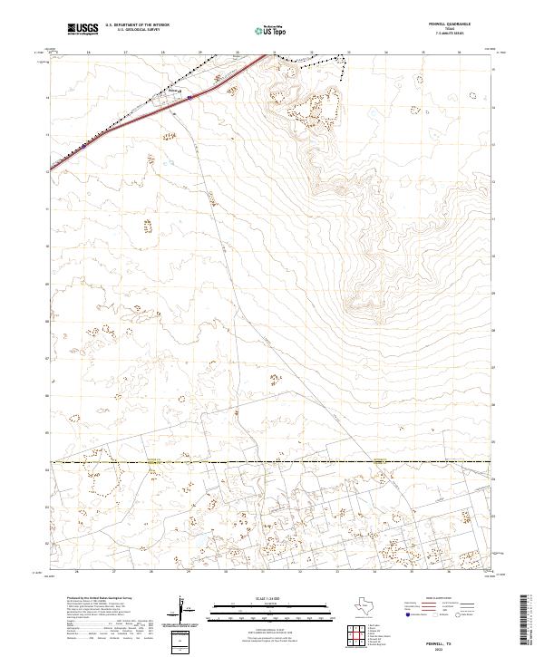 US Topo 7.5-minute map for Penwell TX